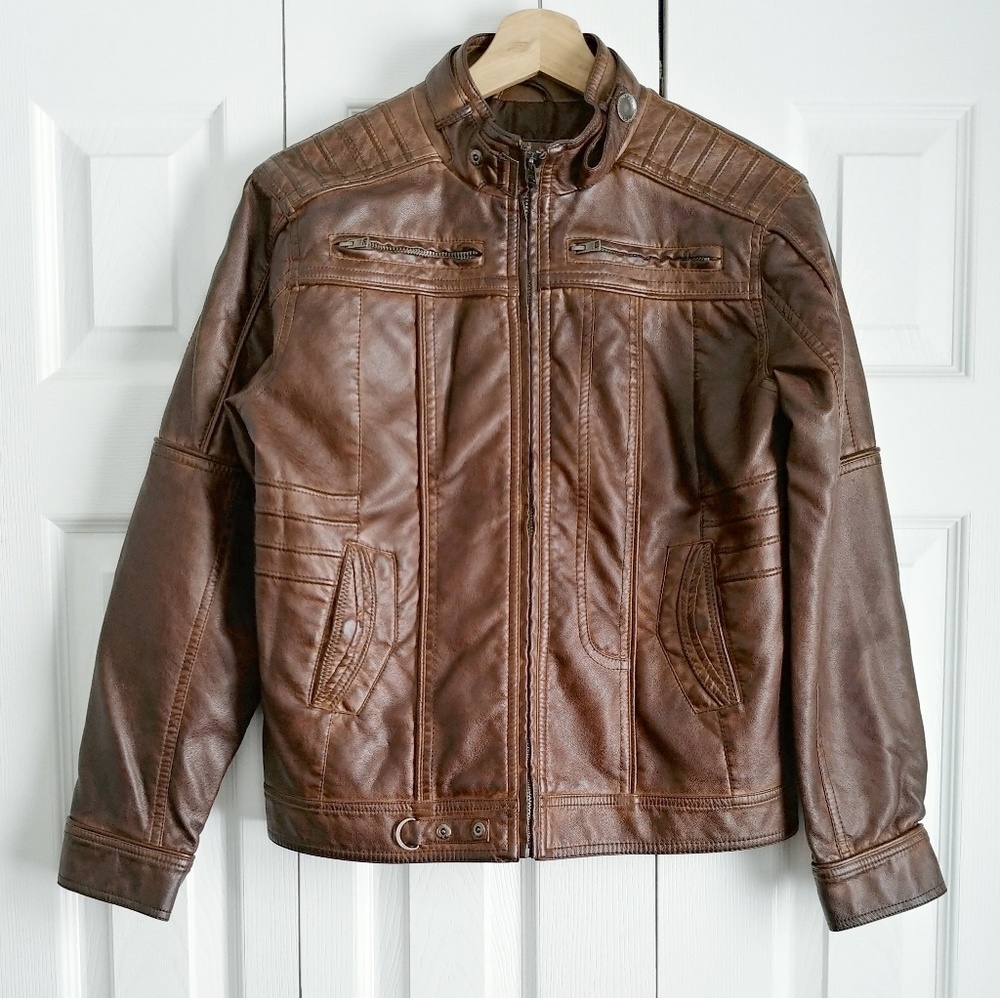 BKE Faux Leather Moto Style Jacket · Coat